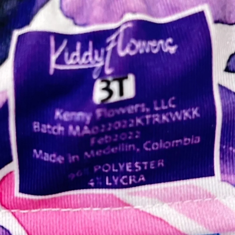Kiddy Flower Starfish Print Bikini Set & boy shorts Pink, purple & Blue sz 6